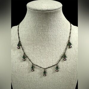 Top Shelf Jewelry Choker with Flower Charms 15-16”